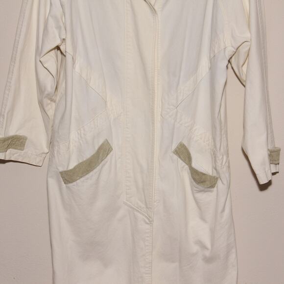 Vintage 90s Denim Duster Jacket Coat Size Medium Paris Sport Club - Picture 4 of 11